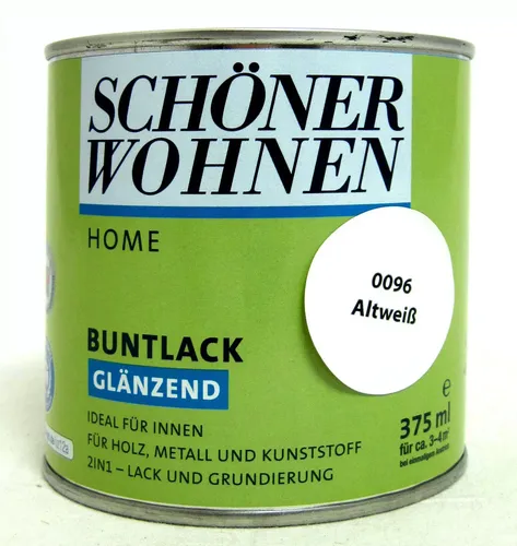 Home Buntlack - Acryllack, glänzend, 0096 Altweiß 375 ml   24€/Liter