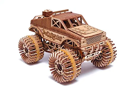 Wood Trick Monster Truck Pickup Auto 3D Holzpuzzle - Fährt bis zu 5,4 m - Modell Truck Kit für Erwachsene und Kinder zu Bauen