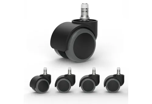 Versee Stuhlrolle für harte Böden 50mm - Set mit 5 Stück - Stuhlrollen für harte Böden, 50mm, ideal für Bürostühle. Mit PU-Beschichtung für leises Gleiten und Bodenschutz, bis 150 kg belastbar.