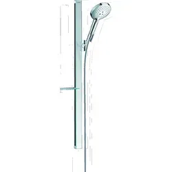 hansgrohe Raindance Select S 120 3jet / Unica' E Brausestange-Set 90 cm - Brausegarnituren mit wassersparender EcoSmart Technologie: nur 9 l/min für ein umweltfreundliches Duscherlebnis