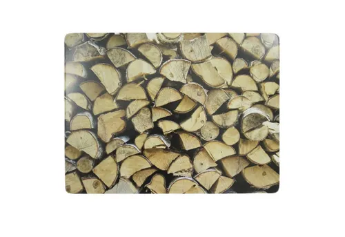 Hakbijl Glass Platzset - Vintage Holz Design - Tischsets im rustikalen Holz-Look, hitzebeständig bis 90°C, schützen Ihren Tisch vor Hitze. 4er Set, ideal für stilvolle Tischdekoration.