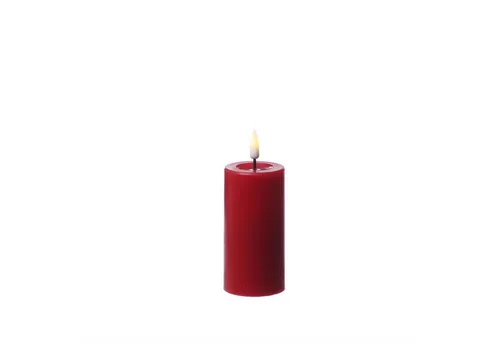 Deluxe Homeart LED-Kerze Mia Deluxe Echtwachs Wachsspiegel flackernd H: 10cm D: 5cm rot (1-tlg)