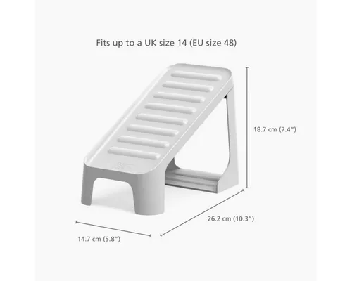 Joseph Joseph Schuhregal 6er-Set – Mobiler Schuhständer mit klappbarem Design - Praktisches 6er-Set Schuhregal für flache Schuhe, platzsparendes und klappbares Stufendesign in hellgrau, ideal für jeden Raum.
