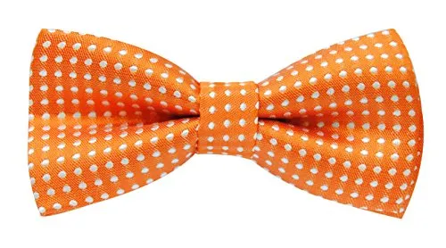 axy Kinderfliege, Jungen Fliege, bereits gebunden, Konfirmation verstellbar KFLI1 (Orange mit weissen Punkten)