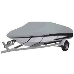 vidaXL Bootsplane Grau 660x235x40 cm - Planen & Abdeckfolien – Strapazierfähige, wasserabweisende Bootsabdeckung mit Schnellverschluss-Schnallen für sicheren Halt und optimalen Wetterschutz.