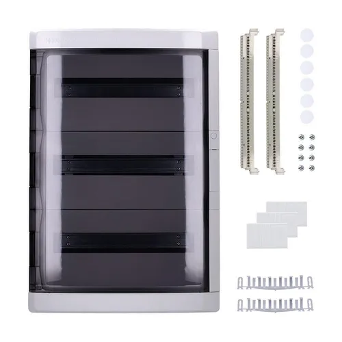 Voltking Aufputz Feuchtraum Verteiler Pro 3-reihig IP65 54 Module Tür transparen