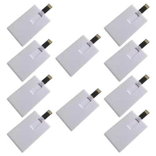Fenglangrong 10 StückUSB-Flash-Laufwerk,weiß 2GB Kredit-Bankkartenform Flash-Laufwerk Memory Stick U-Disk-Daumen-Geschenk USB Stick Flach