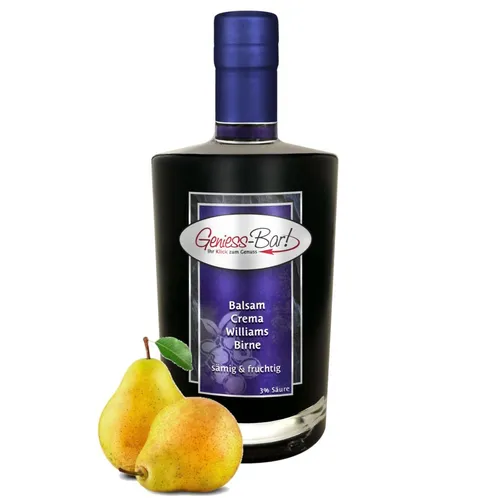 Balsamico Creme Birne 0,5L mit original Crema di Aceto Balsamico di Modena IGP.