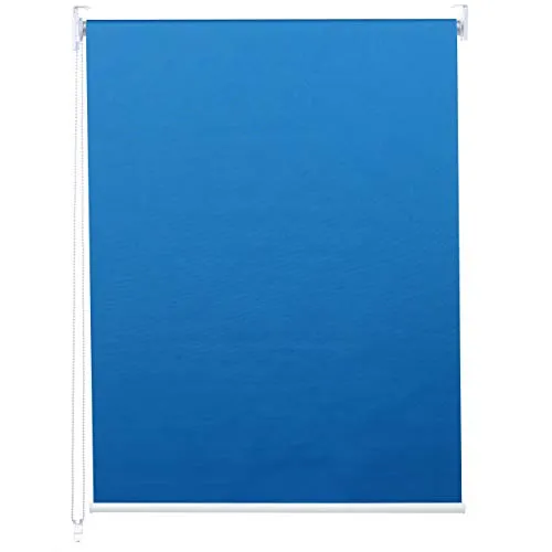 Rollo HWC-D52, Fensterrollo Seitenzugrollo Jalousie, 80x230cm Sonnenschutz Verdunkelung Blickdicht - blau
