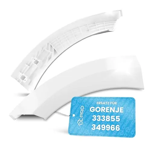 DL-pro Türgriff für Gorenje 333855 349966 Ersatzgriff 105x84mm Kunststoff Weiß Griff für Waschmaschine Frontlader