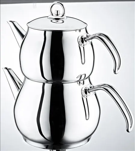 Schillerbach Efe Edelstahlgriff Teekanne Gross Türkisch Tee Edelstahl 18/10