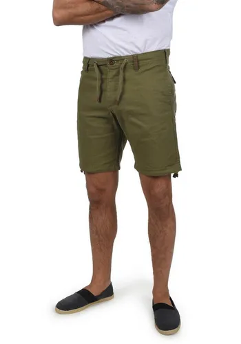 Indicode IDMoses Herren Leinenshorts - Kurze Bermuda in Dark Olive - Bequeme Herren Leinenshorts mit Tunnelzug und Gürtelschlaufen, ideal für den Sommer. Perfekt kombinierbar mit T-Shirt oder Hemd. Nachhaltige Materialien für einen verantwortungsvollen Stil.