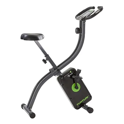 Tunturi Cardio Fit B20 X Bike Heimtrainer Fahrrad klappbar/Fitnessfahrrad/Hometrainer Fahrrad Trainer mit LCD-Bildschirmanzeige und Tablethalterung - Schwarz