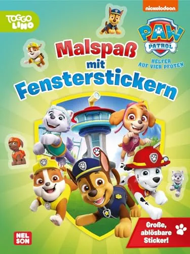 PAW Patrol Mitmachbuch: Malspaß mit Fensterstickern: Mehr als 20 Ausmalbilder und große, ablösbare Sticker | Für Kinder ab 3 Jahren