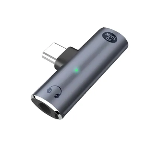 Produktbild IVIVTOR USB-C Kopfhörer Adapter – 2 in 1 100W Schnelllade und 3.5mm Audio Adapter für Telefone mit Typ-C Gray