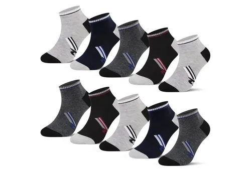 L&K Sneakersocken 92289 (10/12er-Pack) Herren Füßlinge aus Baumwolle in verschiendenen Motive