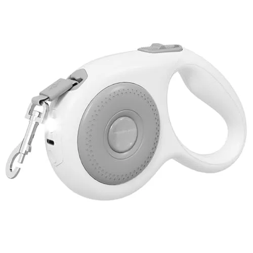 Einziehbare Hundeleine, 5m, Robuste Hundeleine aus Nylon mit LED-Licht, 360° Verwicklungssicher, Ausziehbare Haustier Leine für Kleine und Mittelgroße Hunde Bis zu 50kg