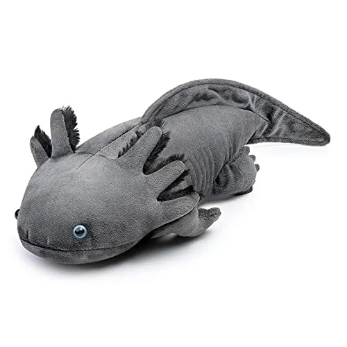 Tiny Heart Axolotl Stofftier Plüschtier 51cm/20” realistisches Axolotl Plüschtier schönes Tier niedliche und weiche Geschenke Plüsch-Axolotl für Kinder Jungen und Mädchen Axolotl Spielzeug grau