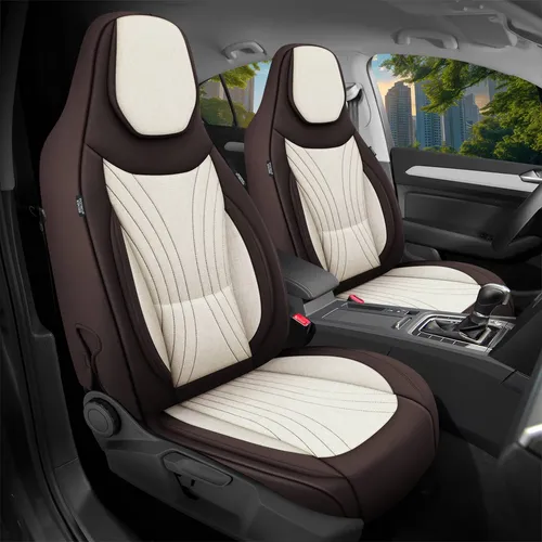 Schonbezüge Sitzbezüge für Honda HR-V 3 Bj ab 2021 in Braun/Beige C10 - Hochwertige Sitzbezüge für Honda HR-V 3, atmungsaktiv und pflegeleicht. Ideal zum Schutz der Sitze und für eine einfache Montage.