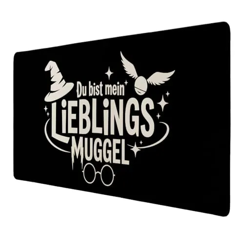 LIEBLINGS MUGGEL Schreibtischunterlage 89x40cm XXL Mauspad Zauberer-Fanartikel für Büro und Zuhause