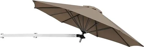 GOPLUS Sonnenschirm Wandmontage, Gartenschirm 250cm, UV 50+, 350° drehbar & 30° knickbar, Terrassenschirm Balkonschirm platzsparend, Braun