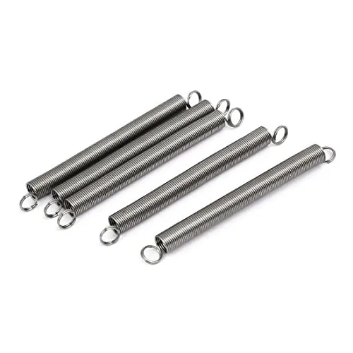 sourcing map 5 Stück 0,5mmx5mmx60mm 304 Edelstahl Zugfedern silber farbton