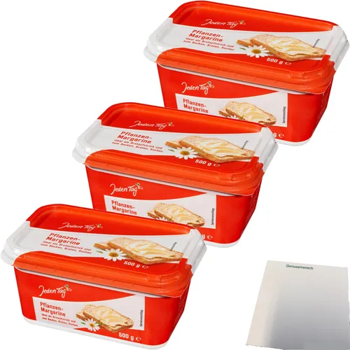 Jeden Tag Pflanzen Margarine 3er Pack 3x500g Schale usy Block