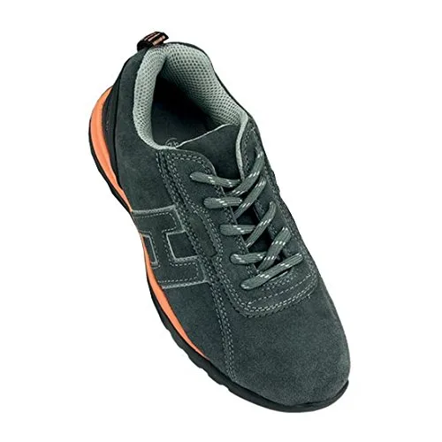Schutzschuhe Sicherheitsschuhe mit Stahlkappe grau/orange - Unisex Sicherheitsschuh für Herren in modischem Design, atmungsaktives Futter und rutschfeste Sohle bieten optimalen Schutz und Komfort bei der Arbeit.