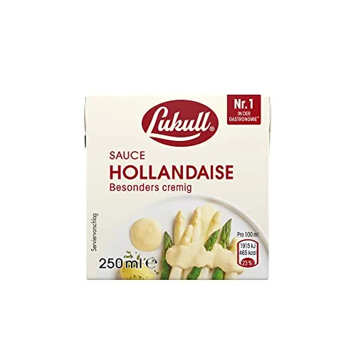 Lukull Sauce Hollandaise besonders cremige Sauce zu Spargel, Gemüse, Fleisch und Fisch 250 ml