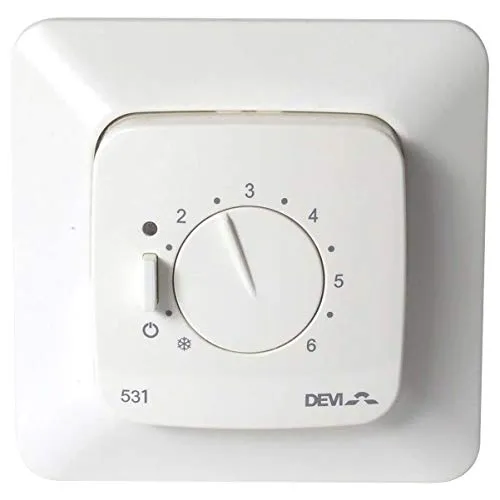 Devi devireg 531 Raumthermostat - Effizienter Temperaturregler - Fußbodenheizung Raumthermostat mit Unterputzmontage, ideal für präzise Temperaturkontrolle und Energieeinsparung.