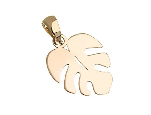Silberketten Store Kettenanhänger, Goldanhänger - Monstera - echt 585 Gold