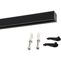 Deco-Raum Gardinenschiene Innenlauf Square eckig flach, schwarz, 360 cm
