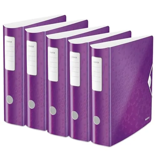 Leitz Qualitäts-Ordner 180° Active WOW, 5er Pack, Violett von Leitz