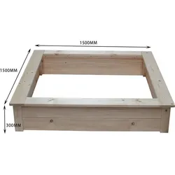 Clamaro Sandkasten aus Massivholz, 150x150 cm von Clamaro