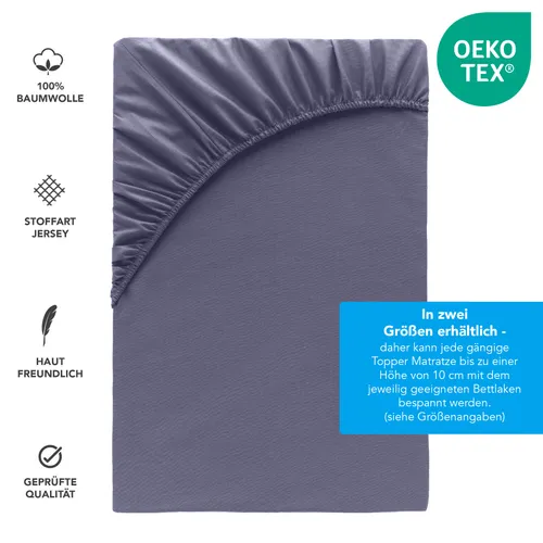 Produktbild Topper Spannbettlaken 100% Baumwolle Spannbetttuch verschiedene Größen & Farben