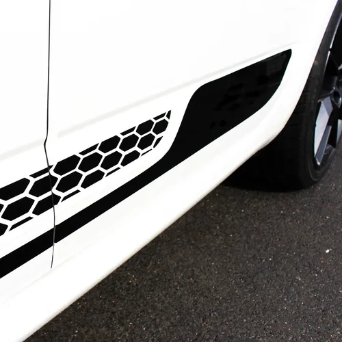 Seitenstreifen geeignet für Skoda Octavia Autoaufkleber Dekor Schwarz Glanz D075