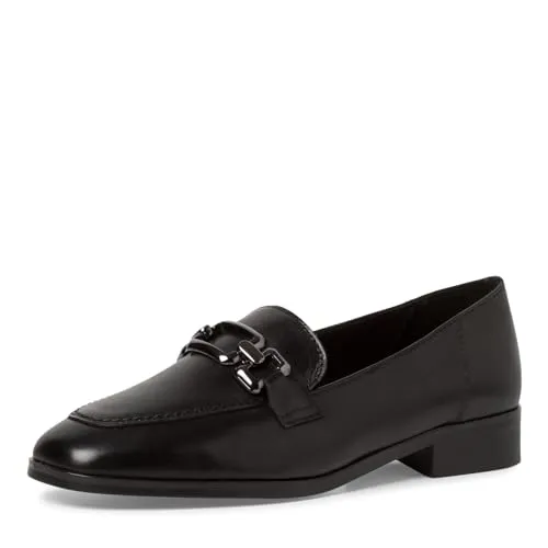 Tamaris Slipper 1-24213-41 003 - Damen Slipper mit gepolsterter TOUCH-IT Decksohle, Obermaterial aus echtem Leder und modernem Design. Ideal für den Alltag mit komfortablem Blockabsatz von 4 cm.