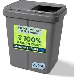 Gardissimo DUO BIN Doppelmülleimer 2x25L grau