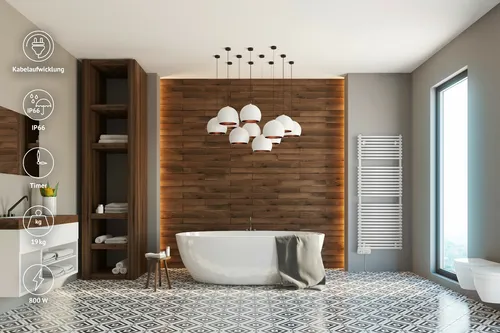 iVIGO PRO elektrischer Badheizkörper/Handtuch Radiator - ECO 800 Watt