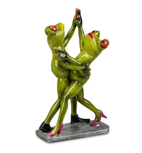 formano Dekofigur Frosch Tanzpaar Froschpaar 18 cm Froschfigur Kunststein (1 St)