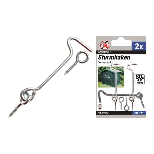 BGS-80942 Sturmhaken 4,0 x 80 mm 2-tlg.