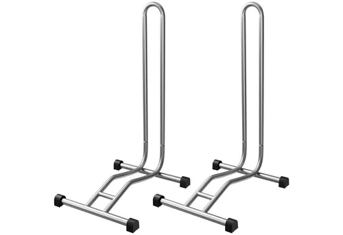 Wellgro Fahrradhalter 2 x Fahrradständer in silber von Wellgro
