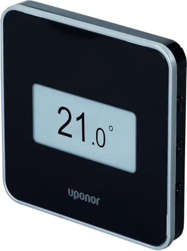 Uponor SMatrix Wave Style T-169 Raumthermostat - Programmierbarer Raumthermostat mit digitaler Anzeige zur präzisen Regelung von Temperatur und Luftfeuchtigkeit, ideal für energieeffizientes Heizen und Kühlen.