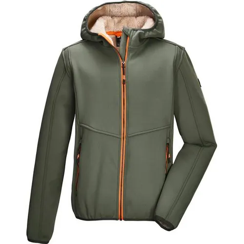 killtec KOW 240 BYS Fleece Jacket oliv (00733) 164 - Funktionsjacken für Kinder, kuscheliges Teddyfleece innen sorgt für wohlige Wärme, Kapuze und reflektierende Elemente bieten zusätzlichen Schutz und Sichtbarkeit.