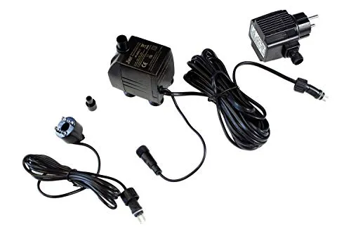 Arnusa Springbrunnenpumpe mit 1x LED Spot Teichpumpe Wasserpumpe Bachlaufpumpe (800 L/H, RGB)