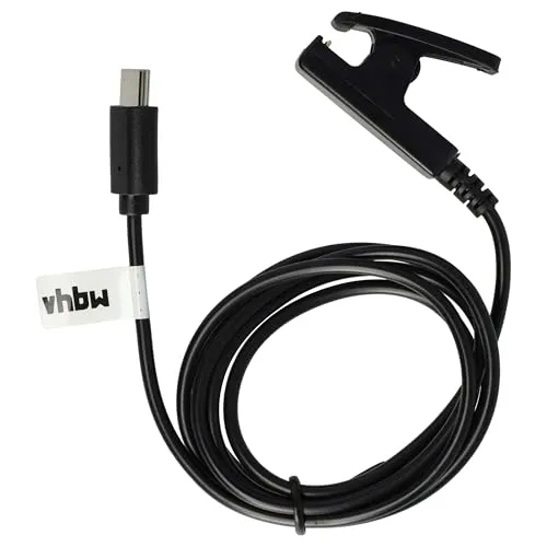 vhbw USB Ladekabel Ersatz für Garmin 010-13289-00 für Smartwatch, Fitnesstracker - Ladestation Schwarz, 100 cm
