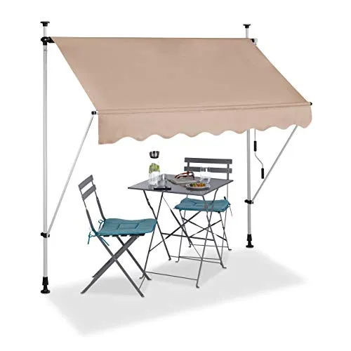 Klemmmarkise Terrassenüberdachung taupe