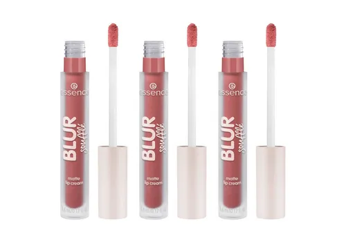 Essence Lippenstift BLUR SOUFFLÉ MATTE LIP CREAM, 3-tlg., Semi-matte Textur mit Soft-Focus für perfekte Blurred Lips
