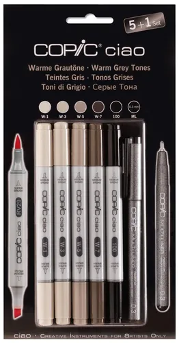 COPIC Ciao 5+1 Layoutmarker-Set in grau von COPIC