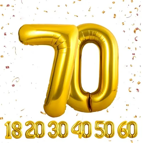 Zahlen luftballon 70 jahre | Gold Folienballon-40